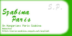 szabina paris business card